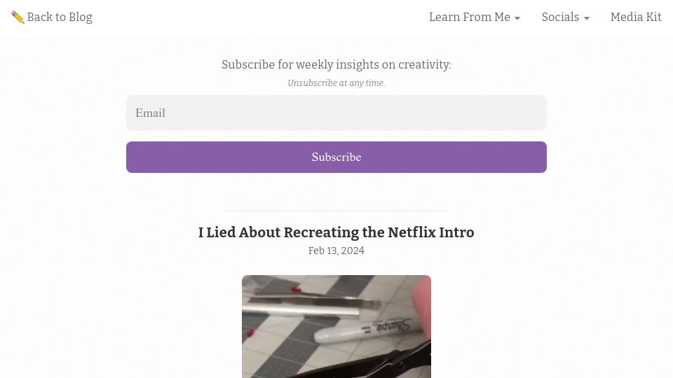 Screenshot of kevinparry.tv: The Netflix Logo with Yarn was a lie