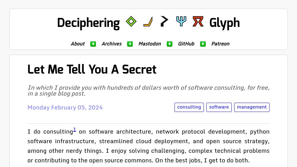 Screenshot of blog.glyph.im: What you've got is in fact a people problem