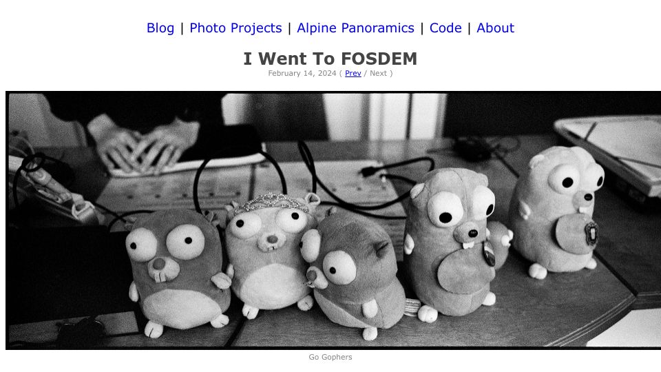 Screenshot of leejo.github.io: I Went to FOSDEM