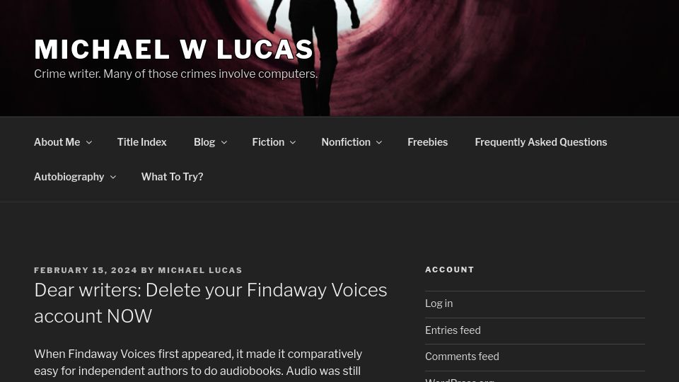 Screenshot of mwl.io: Findaway's new terms of service are unacceptable
