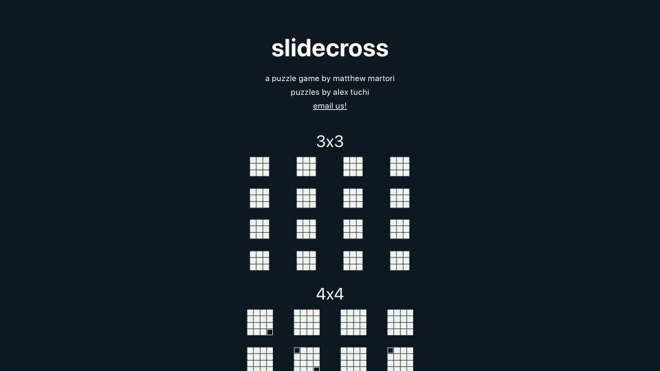 Screenshot of slidecross.io: Show HN: SlideCross – a combination of a crossword and Rubik's Cube