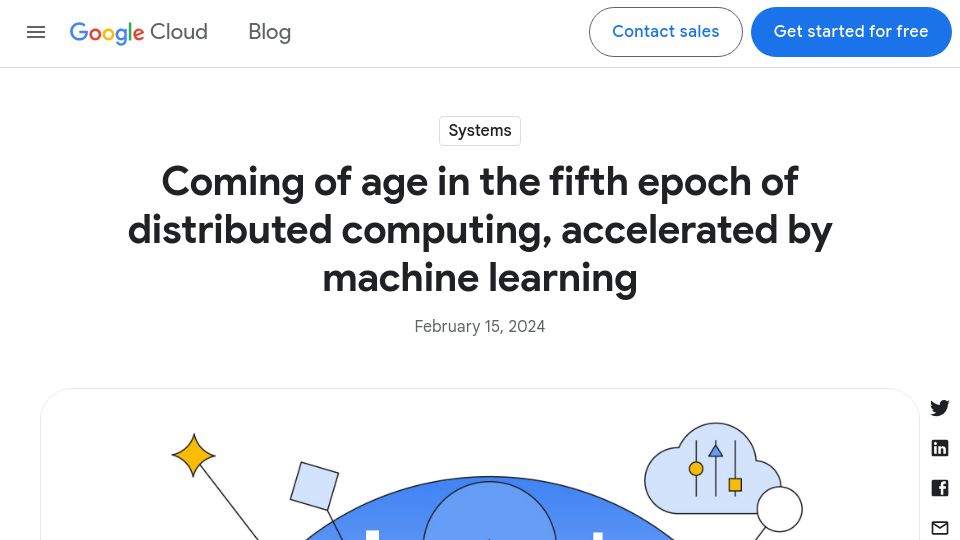 Screenshot of cloud.google.com: The fifth epoch of distributed computing