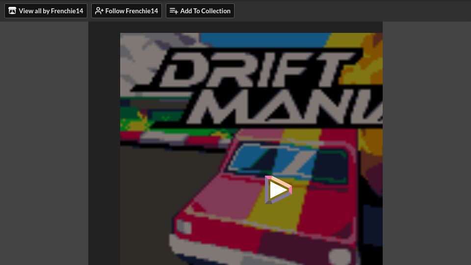 Screenshot of frenchie14.itch.io: Show HN: Driftmania – an open source PICO-8 racing game