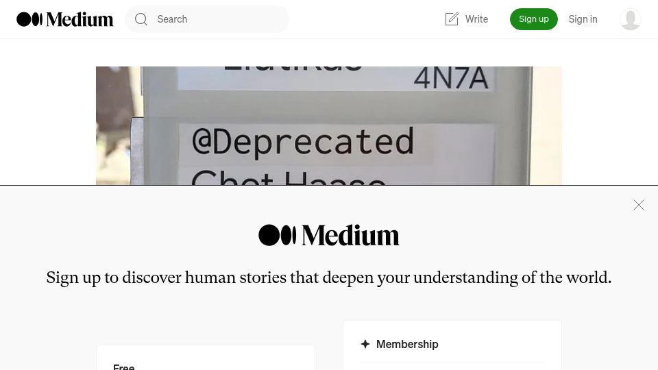 Screenshot of chethaase.medium.com: So long, and thanks for all the bytes