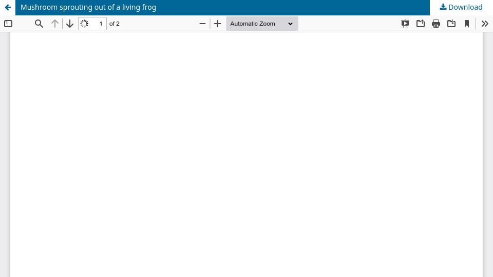 Screenshot of journals.ku.edu: Mushroom Sprouting Out of a Living Frog