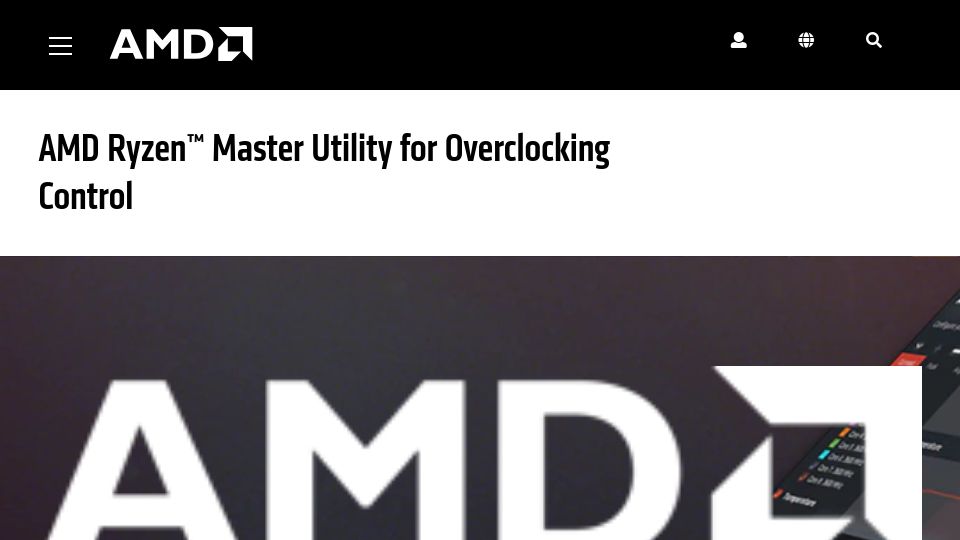 Screenshot of amd.com: AMD Ryzen Master Utility for Overclocking Control
