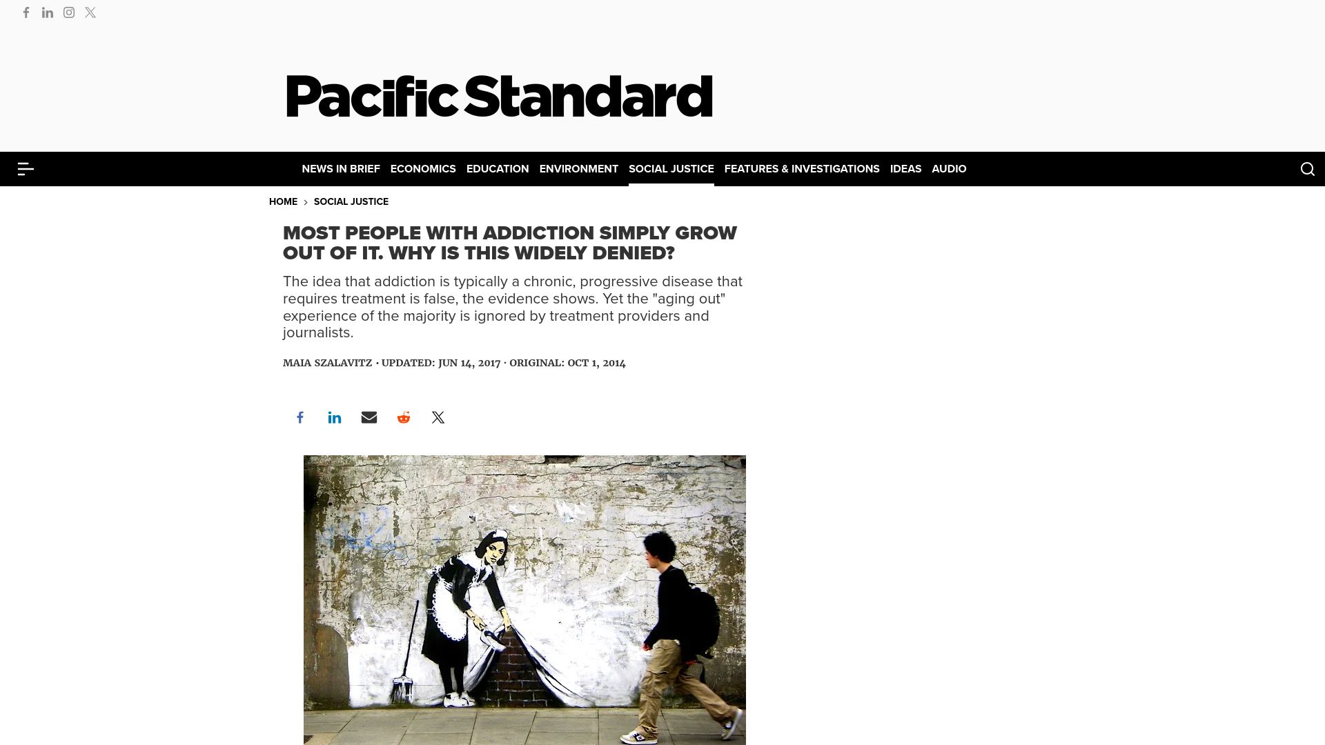 Screenshot of psmag.com: Most people with addiction simply grow out of it (2014)