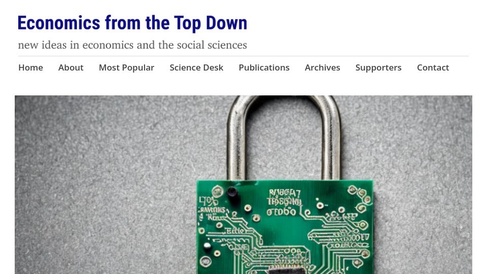 Screenshot of economicsfromthetopdown.com: Nixing Technological Lock In