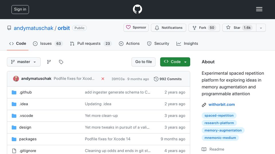 Screenshot of github.com: Platform for publishing and engaging with small tasks repeatedly over time