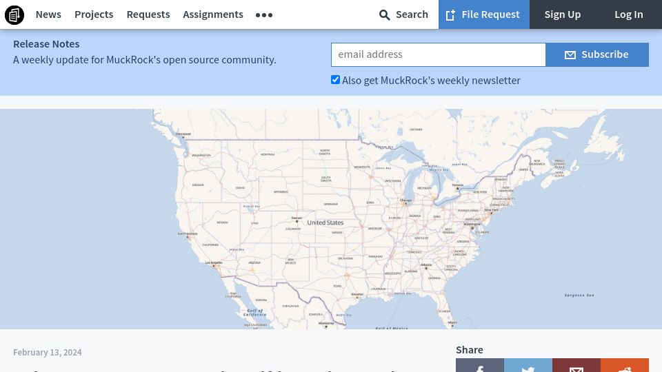 Screenshot of muckrock.com: How to make self-hosted maps that work everywhere and cost next to nothing