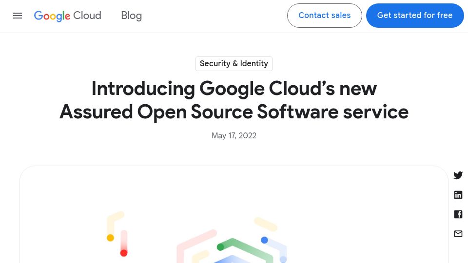 Screenshot of cloud.google.com: Google Cloud's New Assured Open Source Software Service (2022)