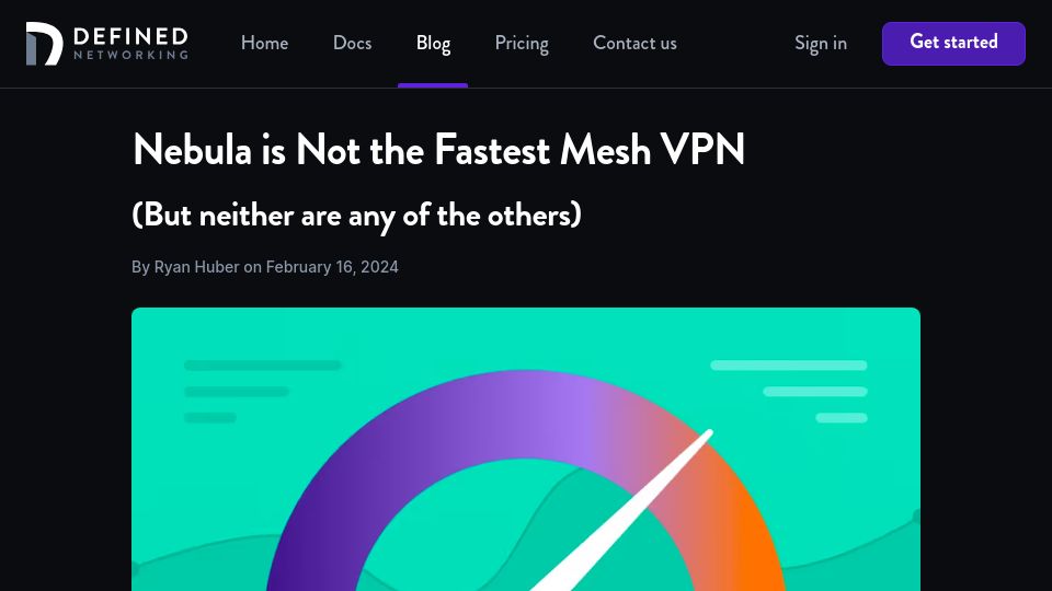 Screenshot of defined.net: Nebula is not the fastest mesh VPN, but neither are the others
