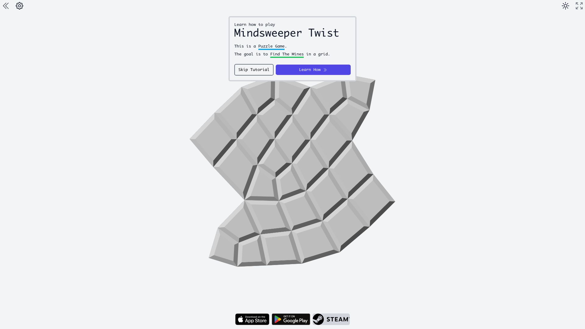 Screenshot of polyreplay.com: Show HN: The classic Minesweeper on an irregular grid