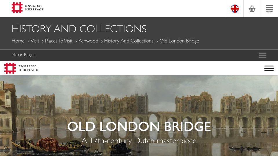 Screenshot of english-heritage.org.uk: Old London Bridge