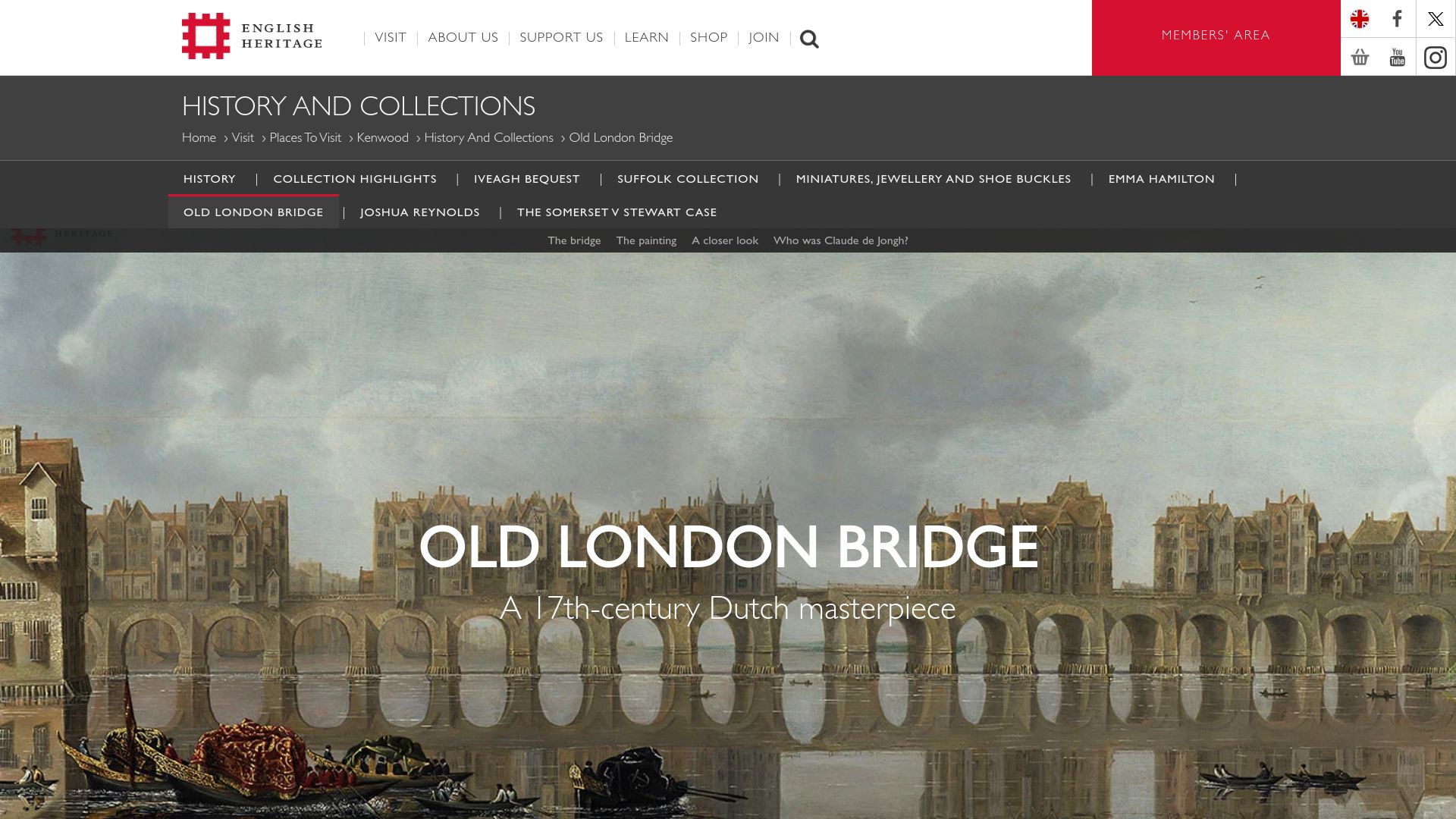 Screenshot of english-heritage.org.uk: Old London Bridge