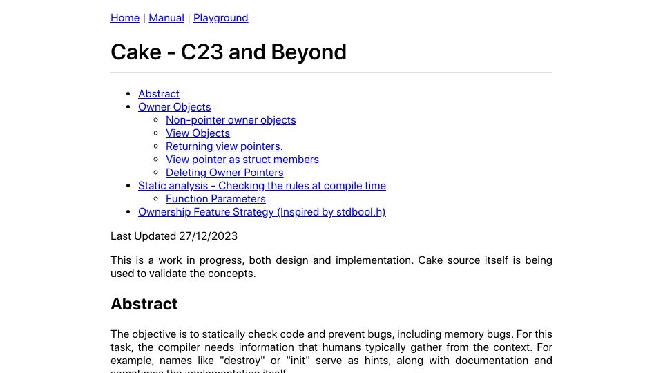 Screenshot of thradams.com: Cake – C23 and Beyond (2023)