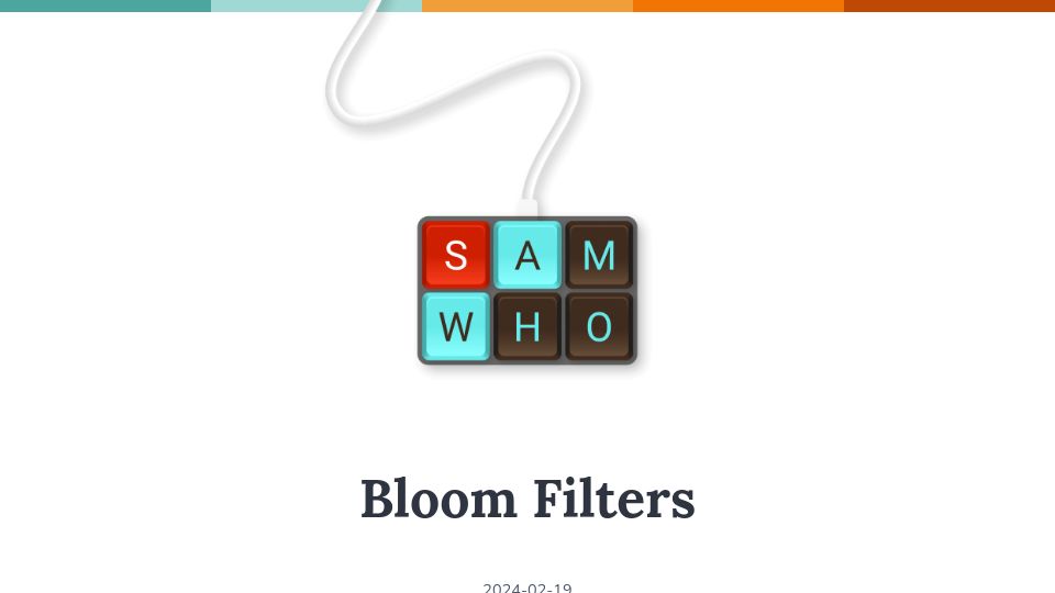 Screenshot of samwho.dev: A visual interactive guide to Bloom filters