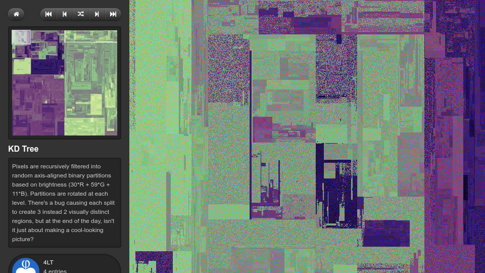 Screenshot of allrgb.com: RGB K-D Tree (2016)