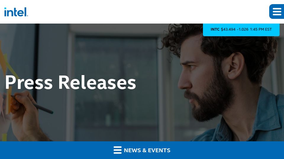 Screenshot of intc.com: Intel Launches First Systems Foundry Designed for the AI Era