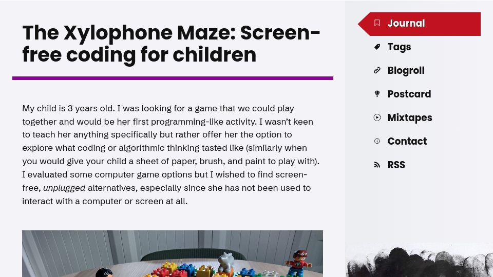Screenshot of 20y.hu: The Xylophone Maze: Screen-free coding for children