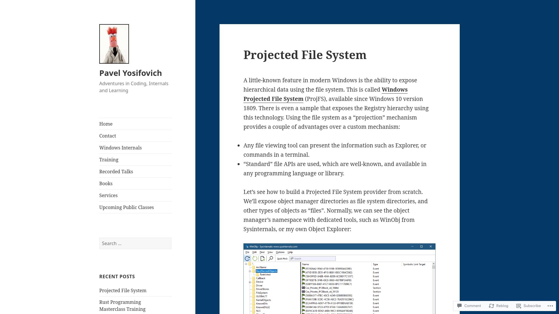 Screenshot of scorpiosoftware.net: Projected File System