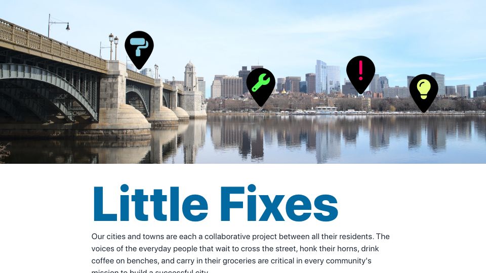 Screenshot of littlefixes.xyz: Show HN: Little Fixes – a spatial forum to improve your city
