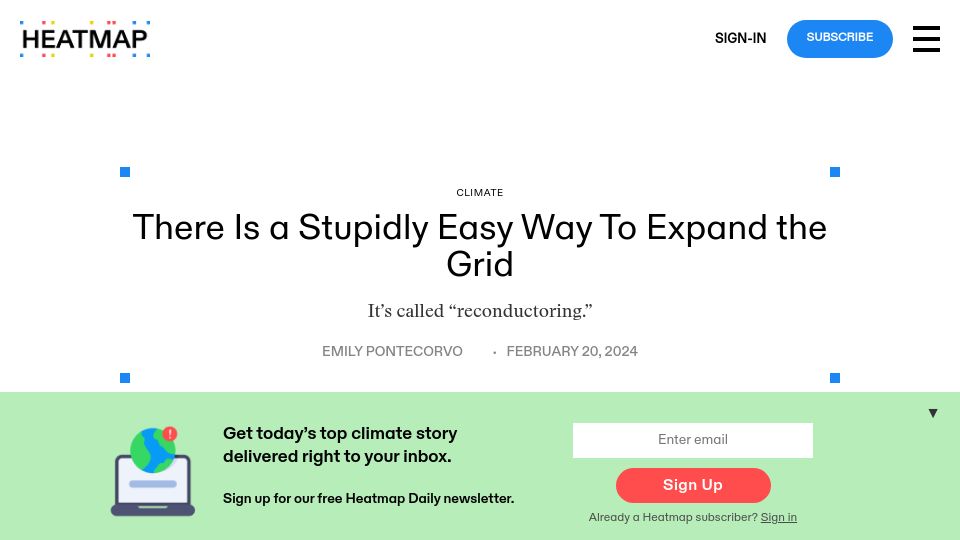 Screenshot of heatmap.news: Reconductoring: An easy way to expand the grid