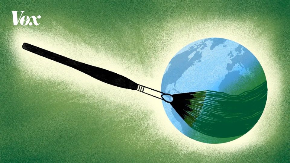 Screenshot of vox.com: The Earth is getting greener