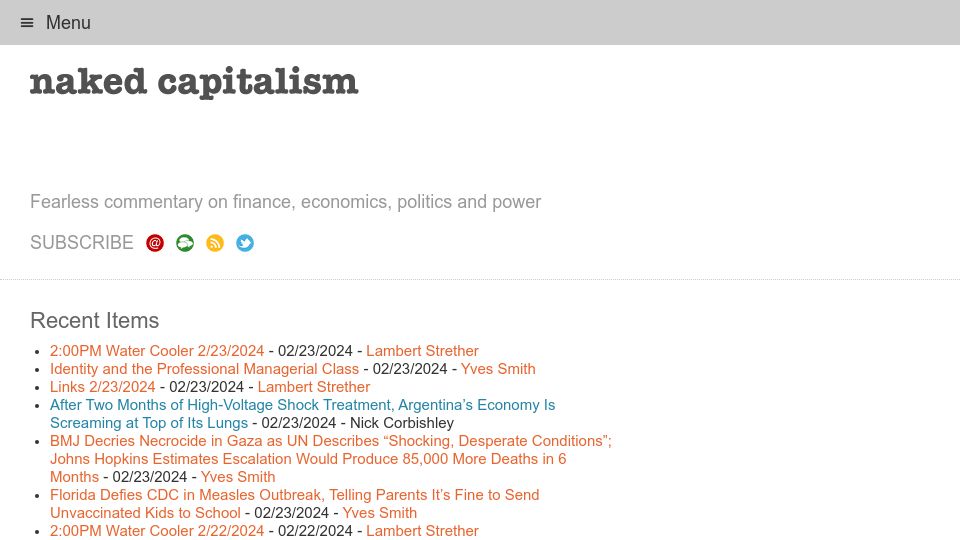 Screenshot of nakedcapitalism.com: Argentina's Economy Is Screaming at Top of Its Lungs
