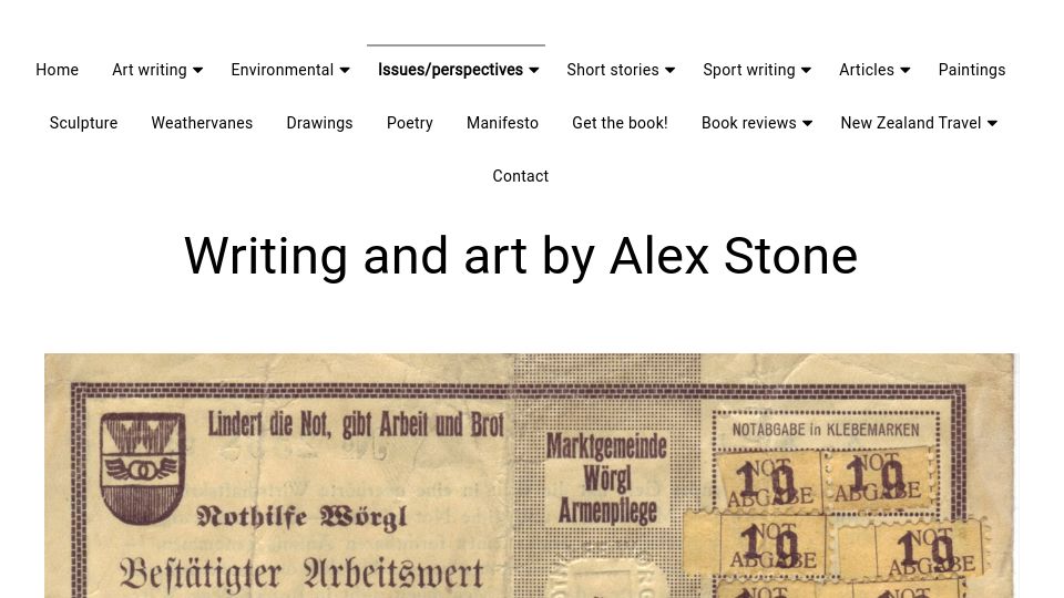 Screenshot of alexstonethinkingstrings.com: Miracle of Wörgl