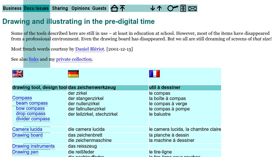 Screenshot of daube.ch: Drawing and illustrating in the pre-digital time (2019)