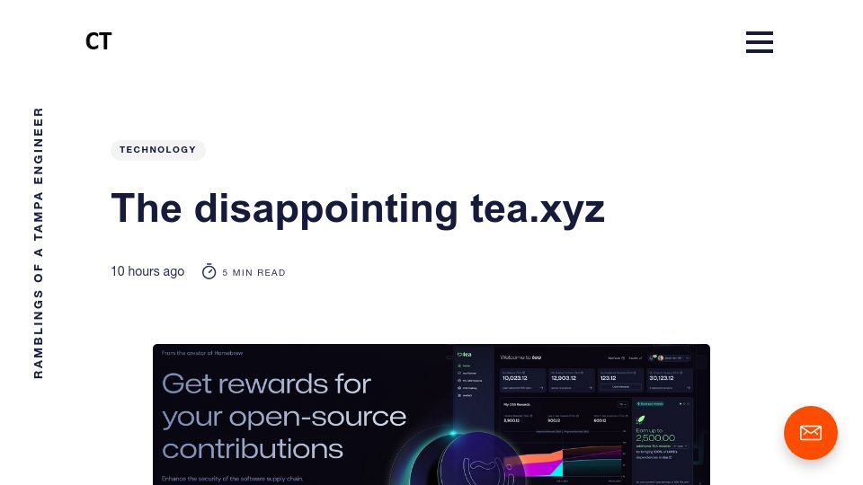 Screenshot of connortumbleson.com: The Disappointing Tea.xyz