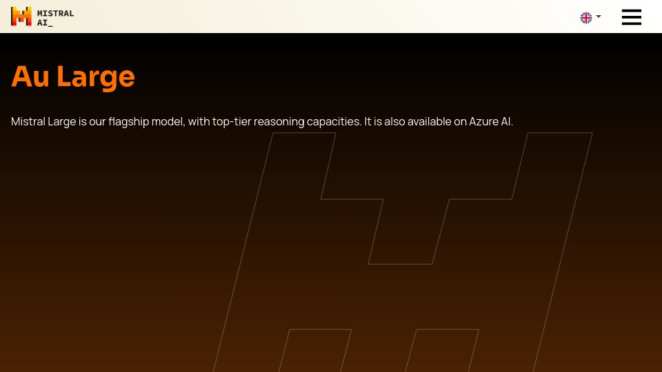Screenshot of mistral.ai: Mistral Large