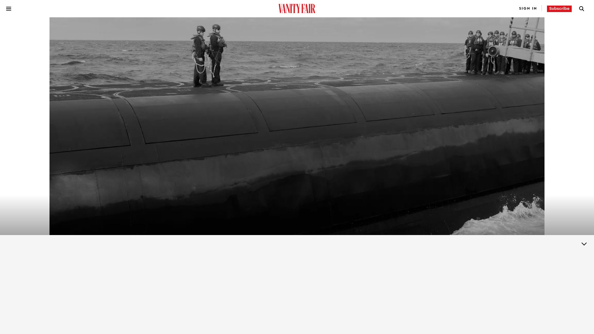 Screenshot of vanityfair.com: Life Aboard a Nuclear Submarine