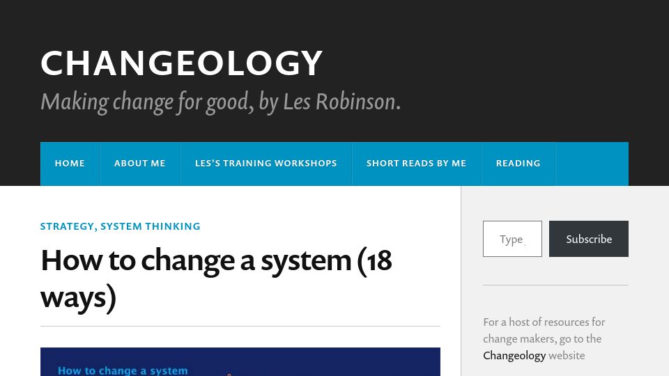 Screenshot of enablingchange.com.au: How to Change a System