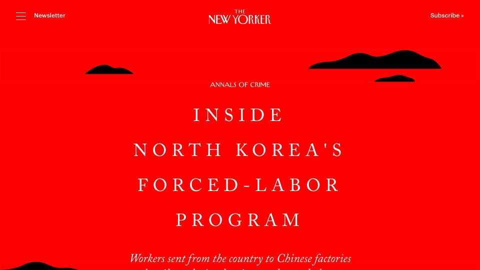 Screenshot of newyorker.com: Inside North Korea's Forced Labor Program