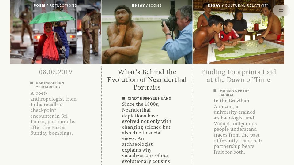 Screenshot of sapiens.org: What's Behind the Evolution of Neanderthal Portraits