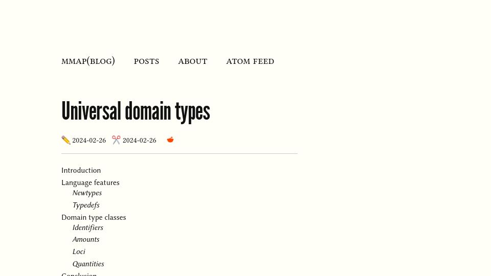 Screenshot of mmapped.blog: Universal domain types