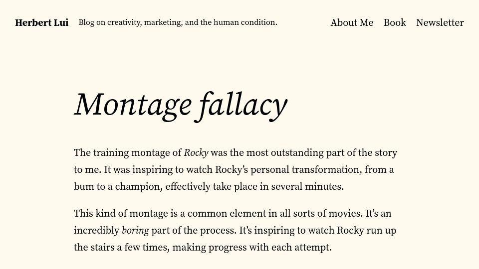 Screenshot of herbertlui.net: Montage Fallacy