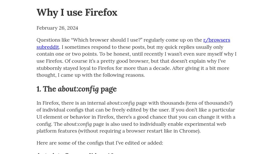 Screenshot of xn--ime-zza.eu: Why I use Firefox
