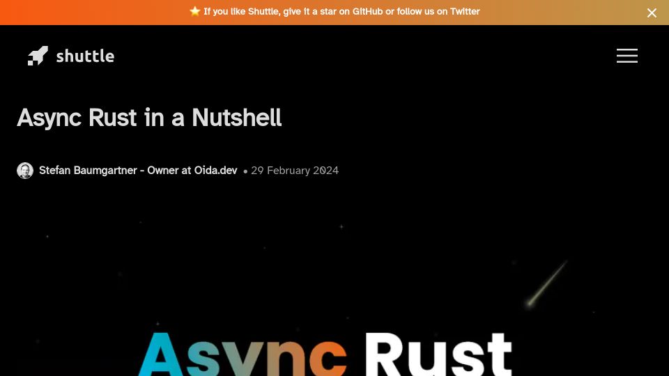 Screenshot of shuttle.rs: Async Rust in a Nutshell