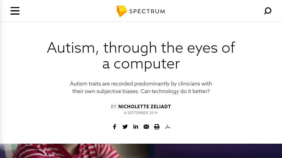 Screenshot of spectrumnews.org: Autism, through the eyes of a computer (2019)
