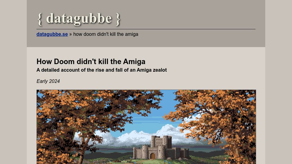 Screenshot of datagubbe.se: How Doom didn't kill the Amiga