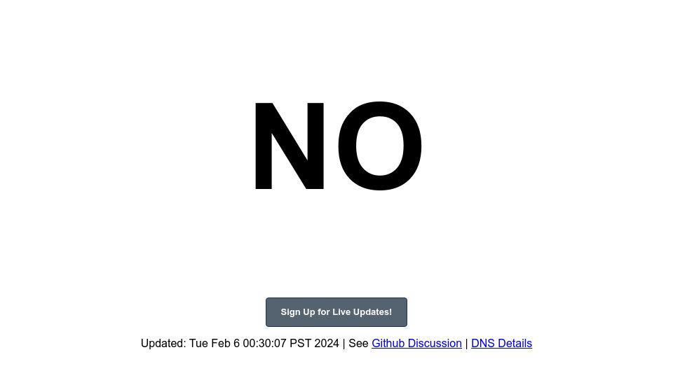 Screenshot of isgithubipv6.live: Get notified when GitHub IPv6 support is Live