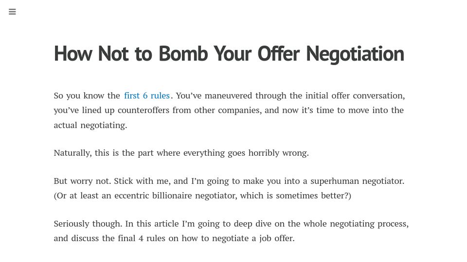 Screenshot of haseebq.com: How not to bomb your offer negotiation (2016)