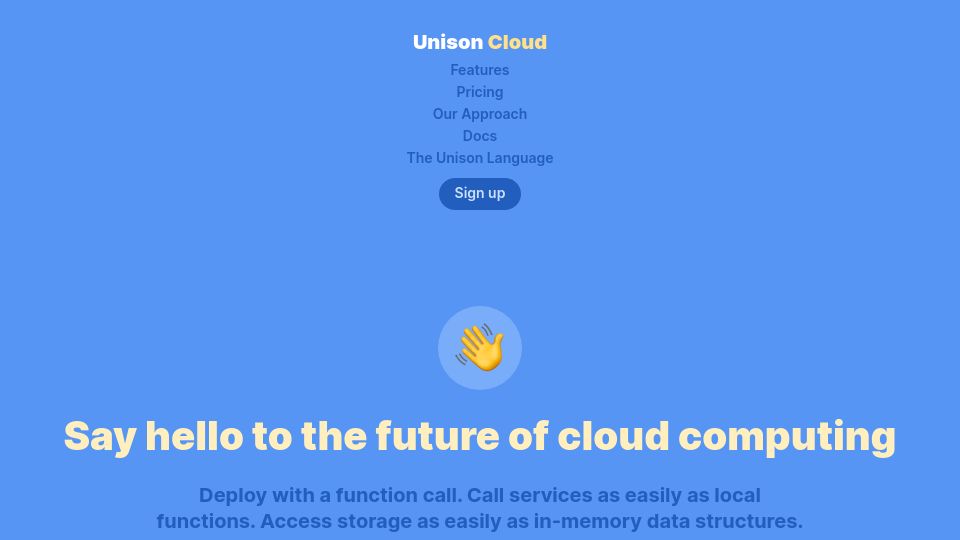 Screenshot of unison.cloud: Unison Cloud