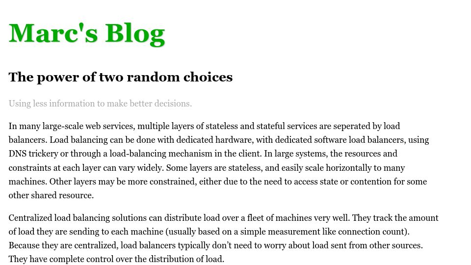 Screenshot of brooker.co.za: The power of two random choices
