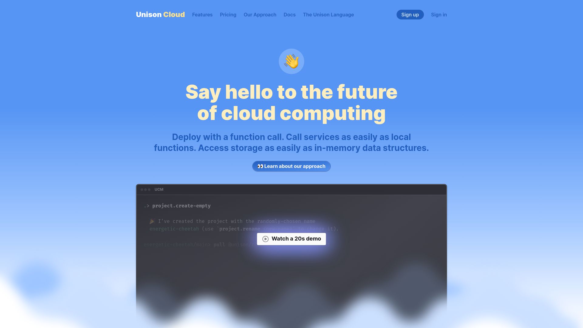 Screenshot of unison.cloud: Unison Cloud