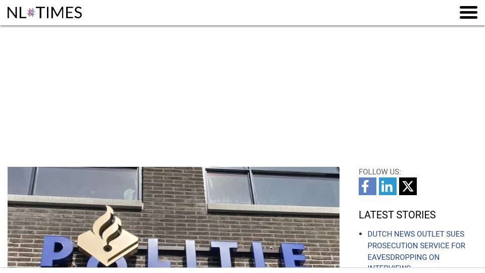 Screenshot of nltimes.nl: Dutch Police intelligence services unlawfully spied on whole population groups