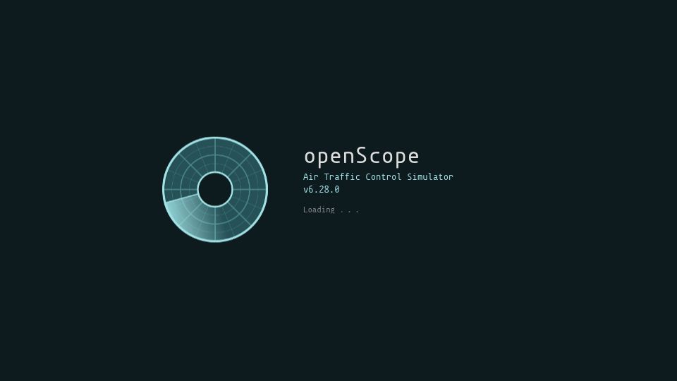 Screenshot of openscope.io: OpenScope Air Traffic Control Simulator